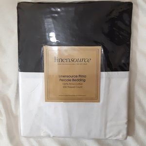 NWT linensource black bed skirt twin 15" drop pima percale  100% pima cotton